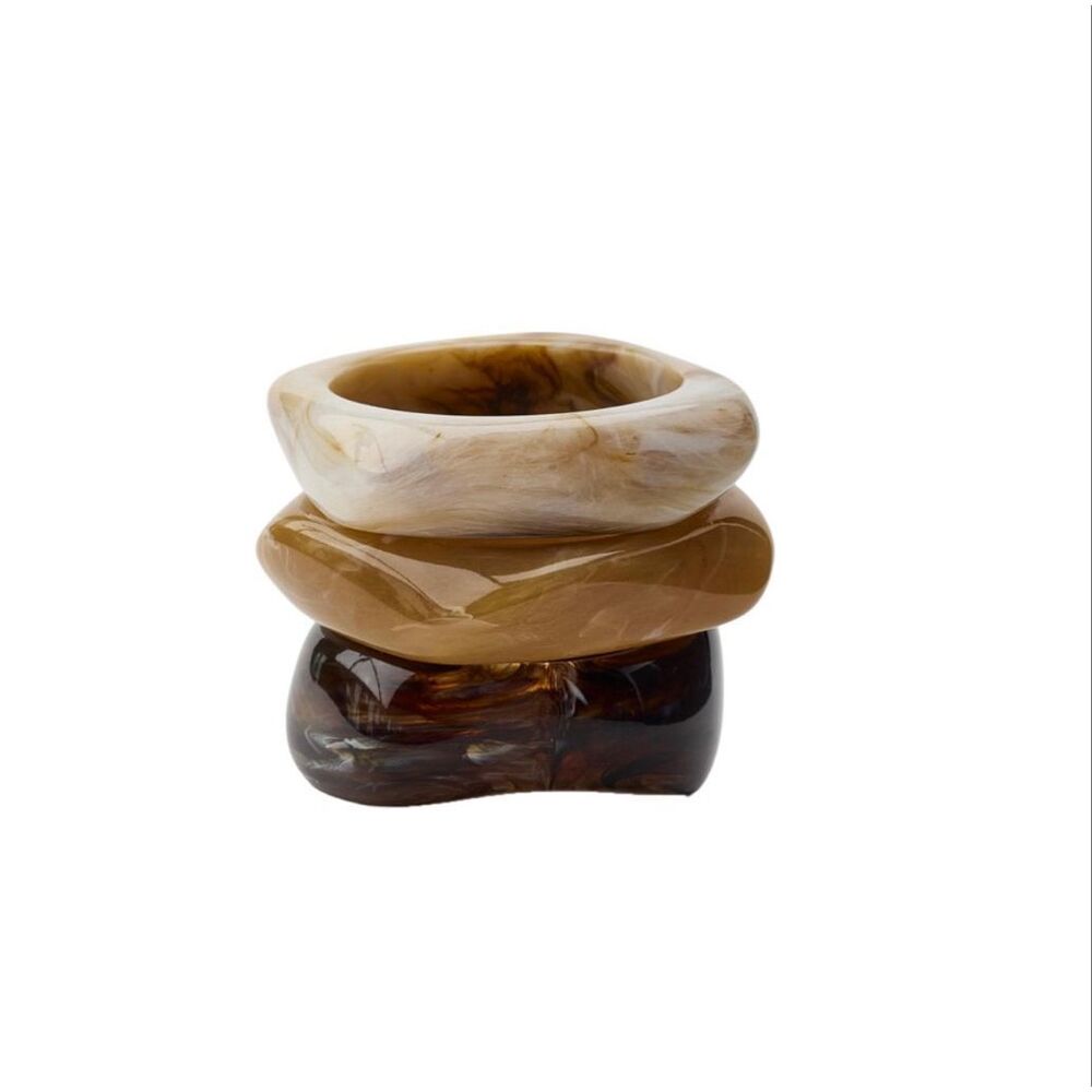 Zara THREE-PACK OF RIGID BRACELETS ECRU